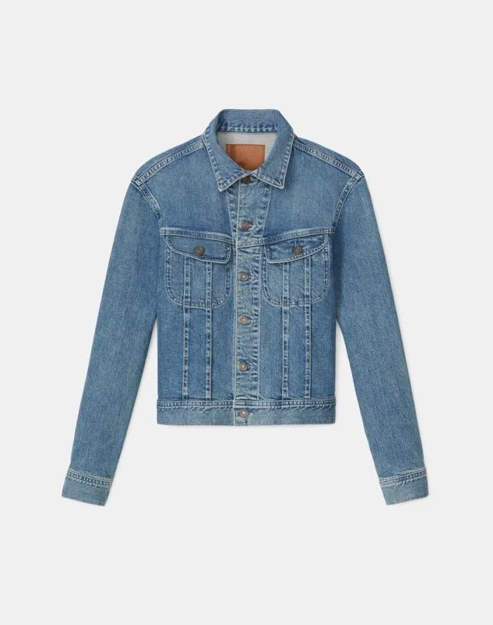Ready To Wear L148 Denim Jacket Faded Skyline Lafayette 148 New York Jackets and Blazers