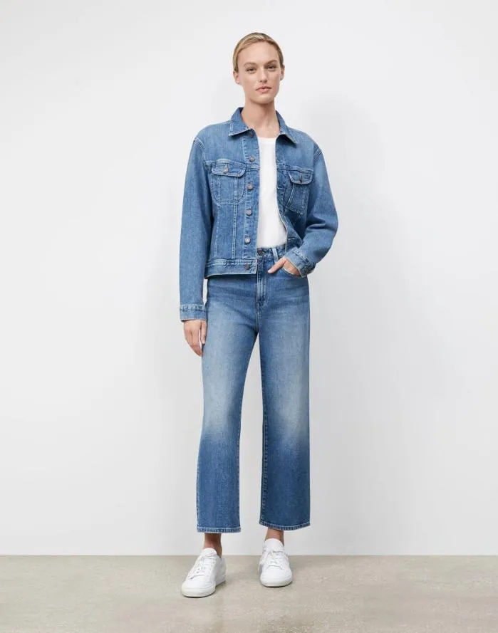Ready To Wear L148 Denim Jacket Faded Skyline Lafayette 148 New York Jackets and Blazers