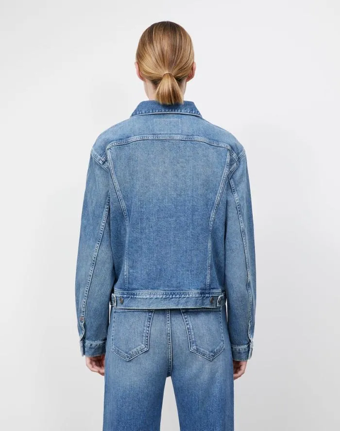 Ready To Wear L148 Denim Jacket Faded Skyline Lafayette 148 New York Jackets and Blazers