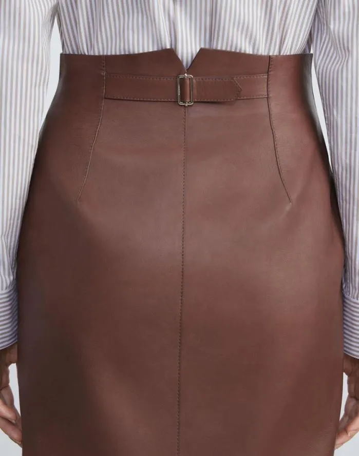 Ready To Wear Lambskin Leather Pencil Skirt Russet Lafayette 148 New York Skirts
