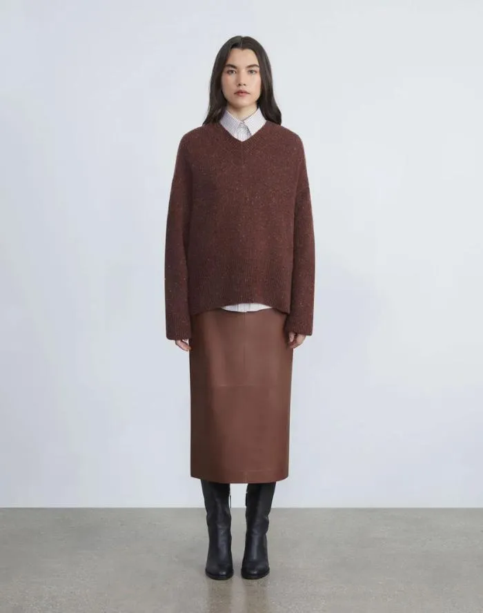 Ready To Wear Lambskin Leather Pencil Skirt Russet Lafayette 148 New York Skirts