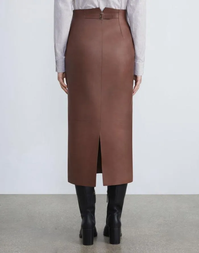 Ready To Wear Lambskin Leather Pencil Skirt Russet Lafayette 148 New York Skirts