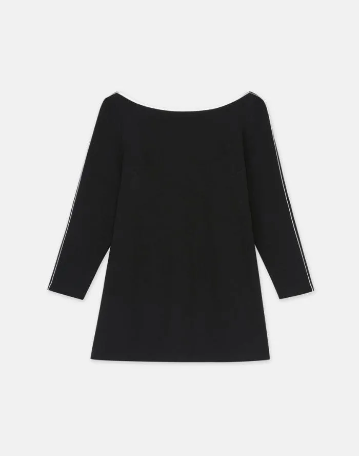 Ready To Wear Lightweight Punto Milano Bateau Neck Top Black Lafayette 148 New York Tops and Tees Ready To Wear Lightweight Punto Milano Bateau Neck Top Black Lafayette 148 New York Tops and Tees