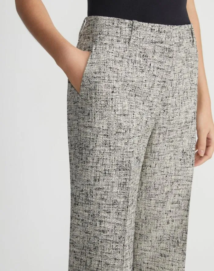 Ready To Wear LinenCotton Boucl Tweed Gates Pant Black Multi Lafayette 148 New York Pants and Shorts
