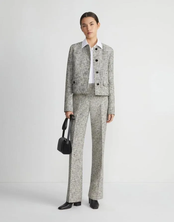 Ready To Wear LinenCotton Boucl Tweed Gates Pant Black Multi Lafayette 148 New York Pants and Shorts