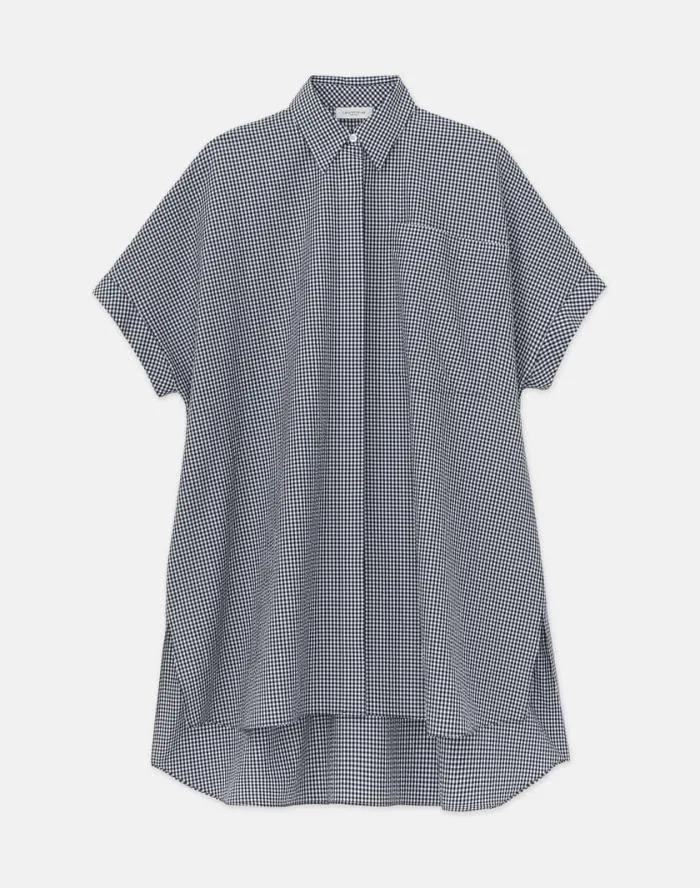 Ready To Wear Micro Gingham Cotton Seersucker Oversized Shirt Midnight Blue Multi Lafayette 148 New York Blouses and Shirts Ready To Wear Micro Gingham Cotton Seersucker Oversized Shirt Midnight Blue Multi Lafayette 148 New York Blouses and Shirts