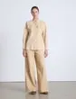 Ready To Wear Paperfine Suede Thames Wide Leg Pant Dune Lafayette 148 New York Pants and Shorts