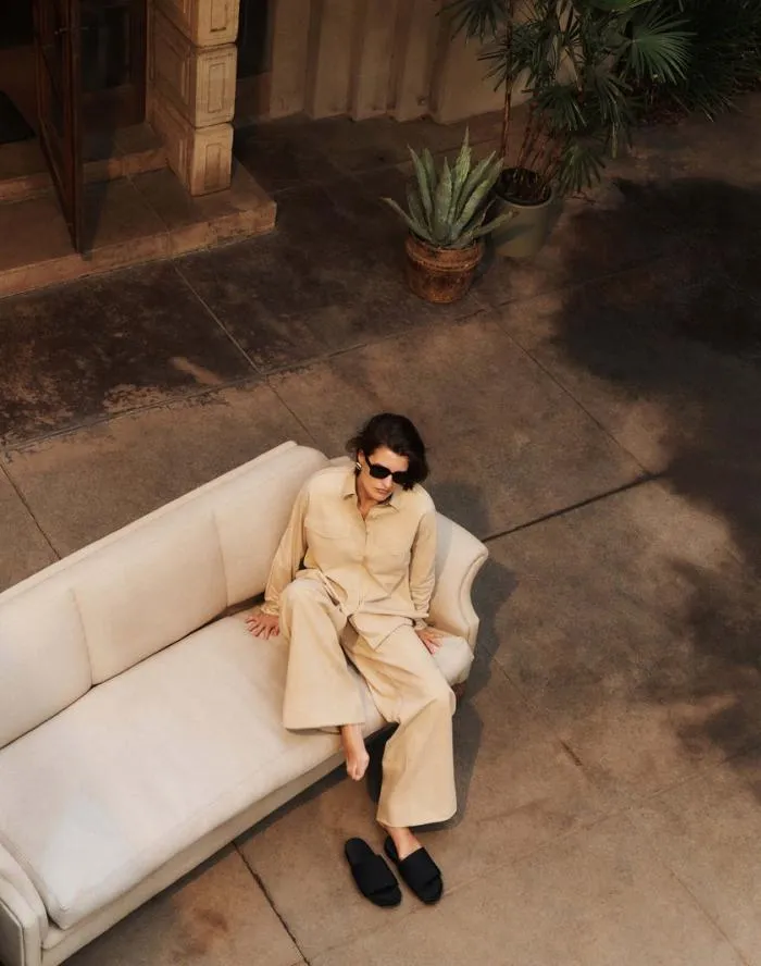 Ready To Wear Paperfine Suede Thames Wide Leg Pant Dune Lafayette 148 New York Pants and Shorts