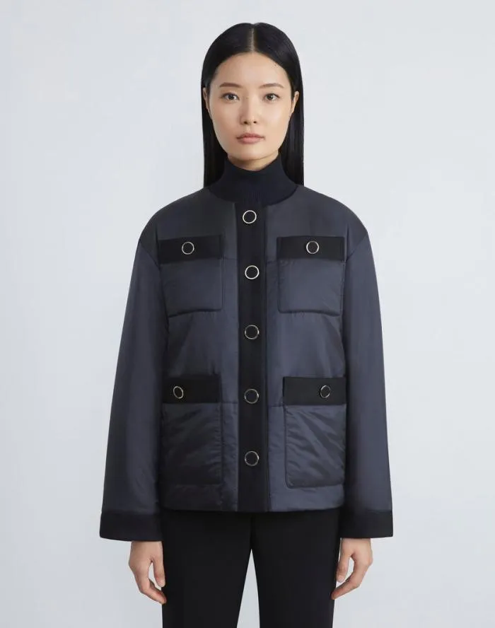 Ready To Wear Regenerated Poly Tech Quilted Jacket Black Lafayette 148 New York Jackets and Blazers