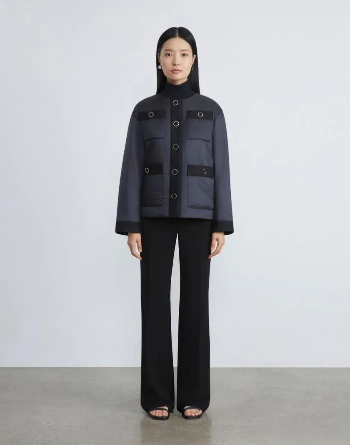Ready To Wear Regenerated Poly Tech Quilted Jacket Black Lafayette 148 New York Jackets and Blazers