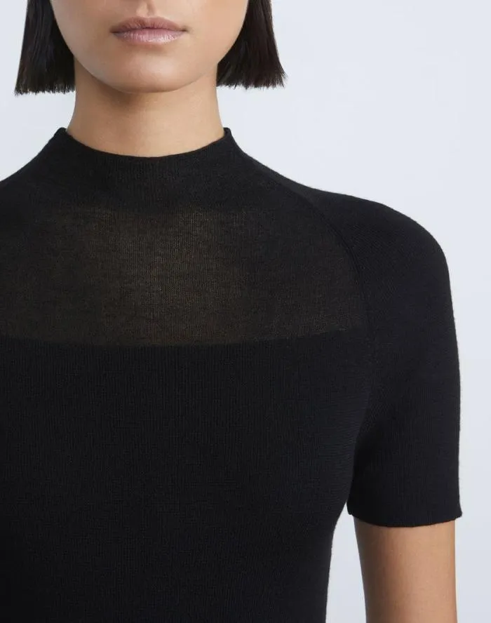 Ready To Wear Responsible Fine Gauge Merino Sheer Sweater Black Lafayette 148 New York Sweaters and Knits