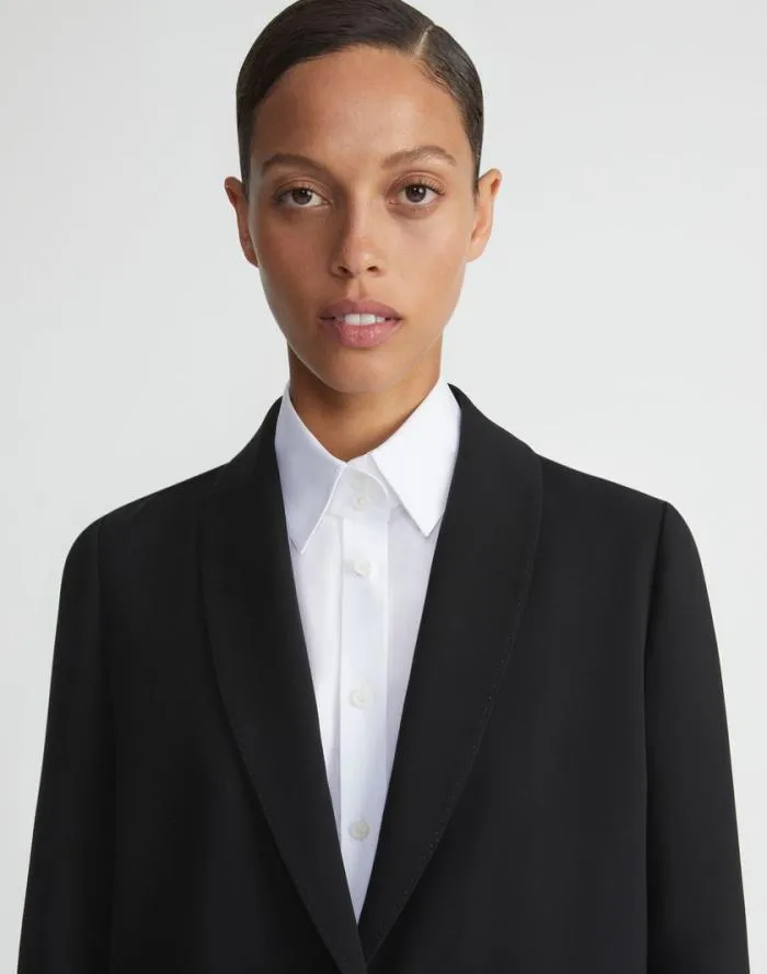Ready To Wear Responsible Finesse Crepe Shawl Collar Jacket Black Lafayette 148 New York Jackets and Blazers