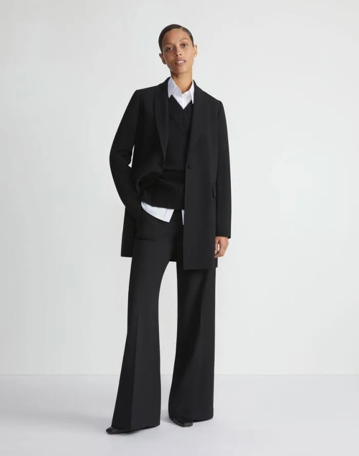 Ready To Wear Responsible Finesse Crepe Shawl Collar Jacket Black Lafayette 148 New York Jackets and Blazers
