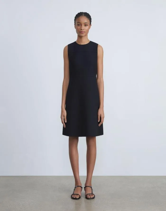 Ready To Wear Responsible Wool Nouveau Crepe Sleeveless Dress Black Lafayette 148 New York Dresses
