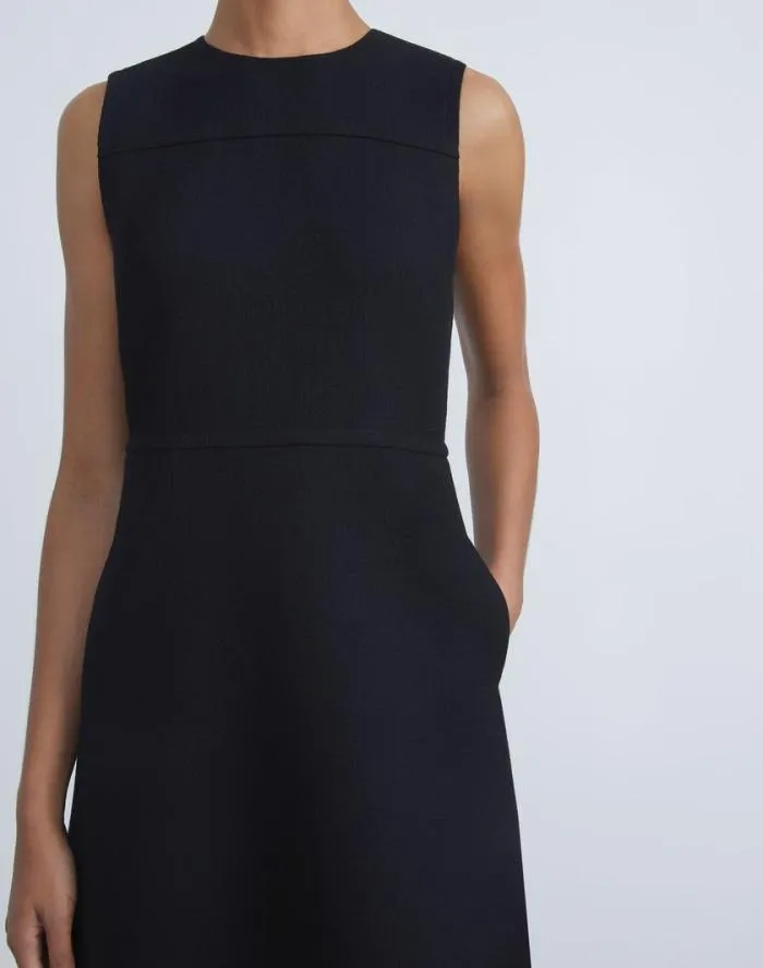 Ready To Wear Responsible Wool Nouveau Crepe Sleeveless Dress Black Lafayette 148 New York Dresses
