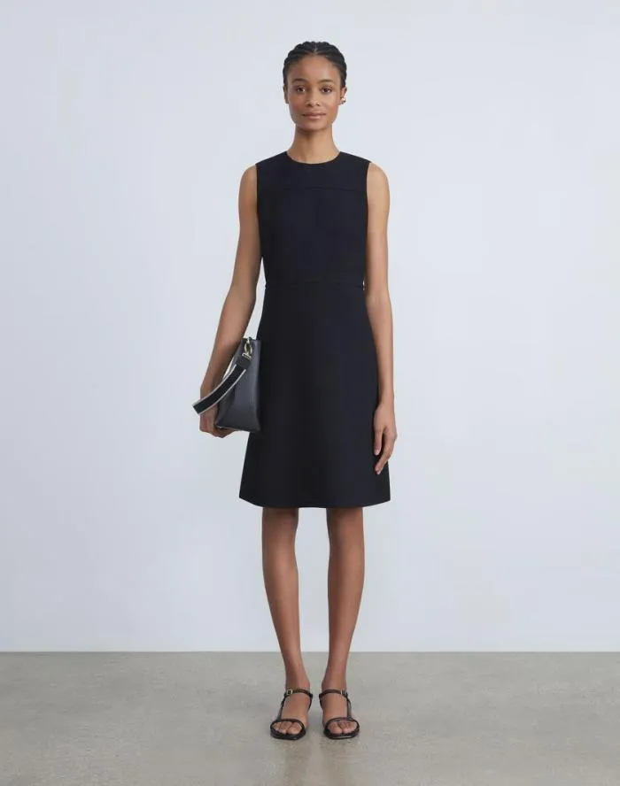 Ready To Wear Responsible Wool Nouveau Crepe Sleeveless Dress Black Lafayette 148 New York Dresses