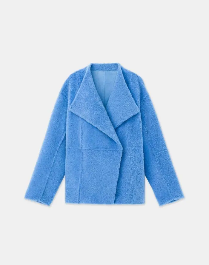 Ready To Wear Shearling Reversible Coat Blue Iris Lafayette 148 New York Leathers and Suedes Ready To Wear Shearling Reversible Coat Blue Iris Lafayette 148 New York Leathers and Suedes