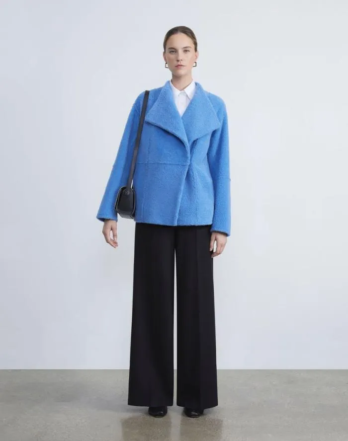 Ready To Wear Shearling Reversible Coat Blue Iris Lafayette 148 New York Leathers and Suedes
