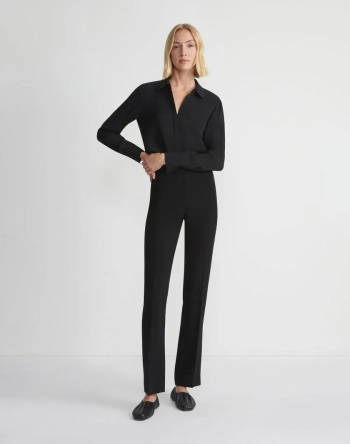 Ready To Wear Silk Georgette Button Blouse Black Lafayette 148 New York Blouses and Shirts