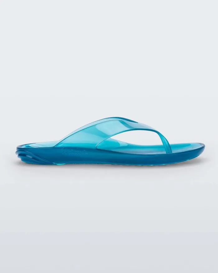 Real Jelly Flip Flop Clear Blue Women Melissa Flip Flops