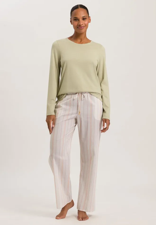 Relaxed Round Neck Top Moss Green Women HANRO Pajama Tops