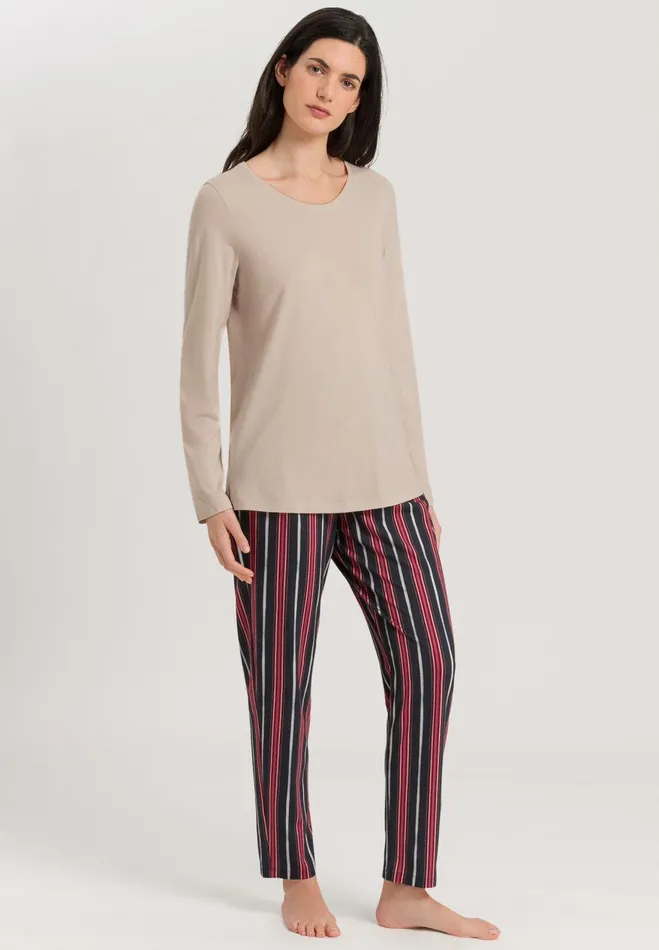 Relaxed Round Neck Top Pumice Women HANRO Pajama Tops