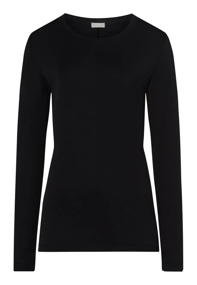 Relaxed Scoop Neck Top Black Women HANRO Activewear