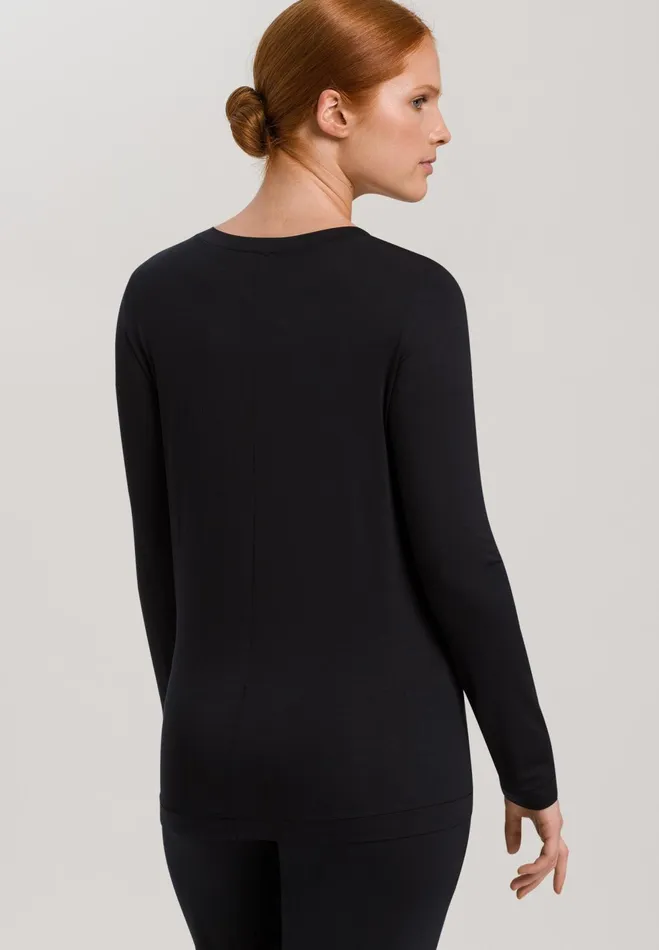 Relaxed Scoop Neck Top Black Women HANRO Activewear