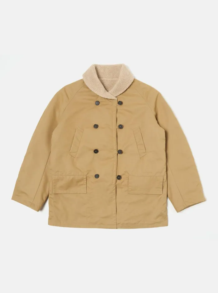 Reversible Mackinaw Jacket In Sand Brushed PolytechSh Men Universal Works Coats and Outerwear