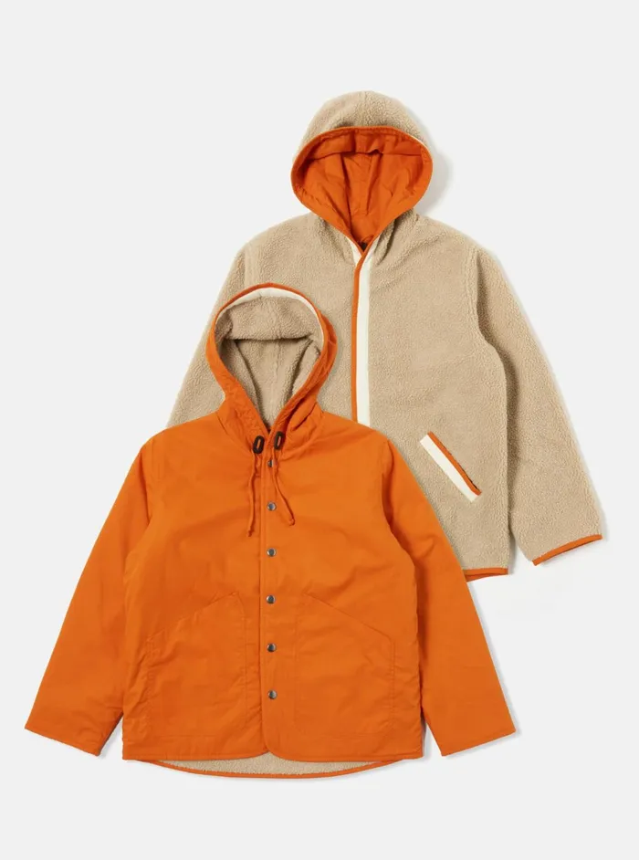 Reversible Simple Hooded Jacket In OrangeSand Recycle Men Universal Works Coats and Outerwear