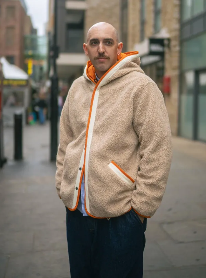 Reversible Simple Hooded Jacket In OrangeSand Recycle Men Universal Works Coats and Outerwear