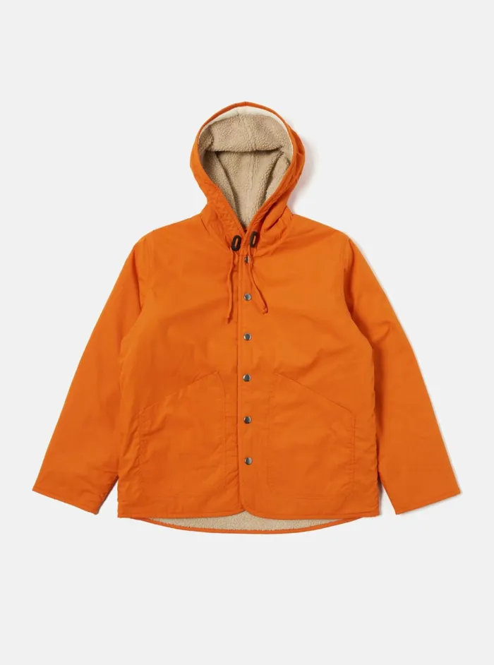 Reversible Simple Hooded Jacket In OrangeSand Recycle Men Universal Works Coats and Outerwear
