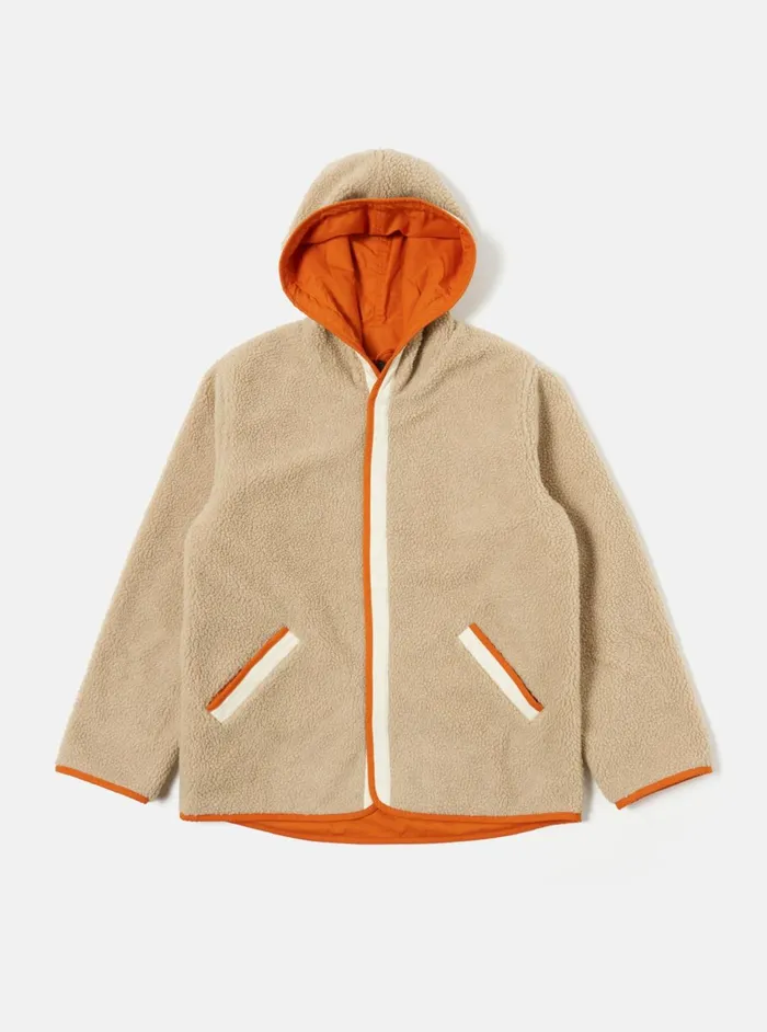 Reversible Simple Hooded Jacket In OrangeSand Recycle Men Universal Works Coats and Outerwear