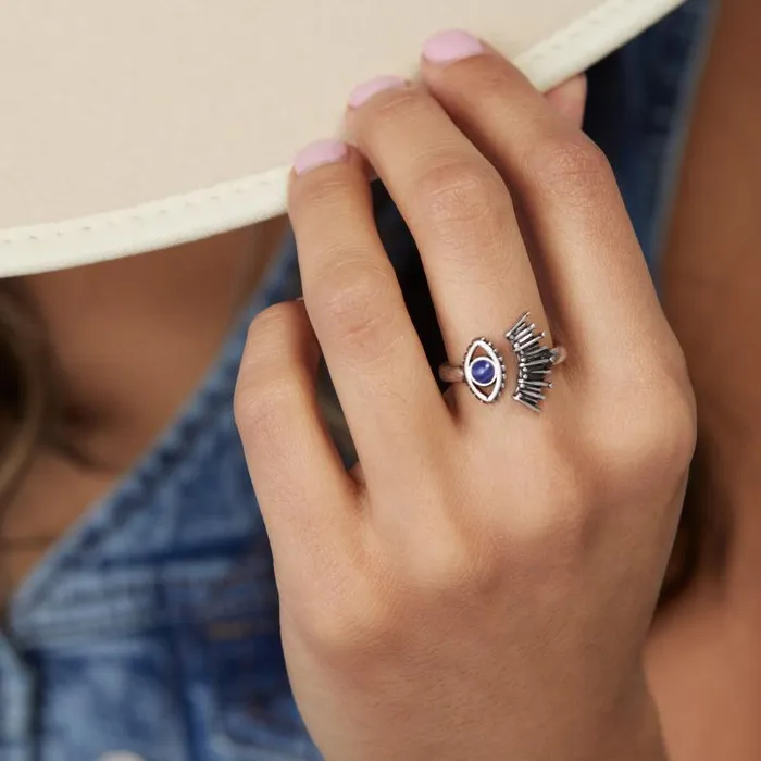 Rings Women Alex And Ani Evil Eye Wrap Ring Antique Silver