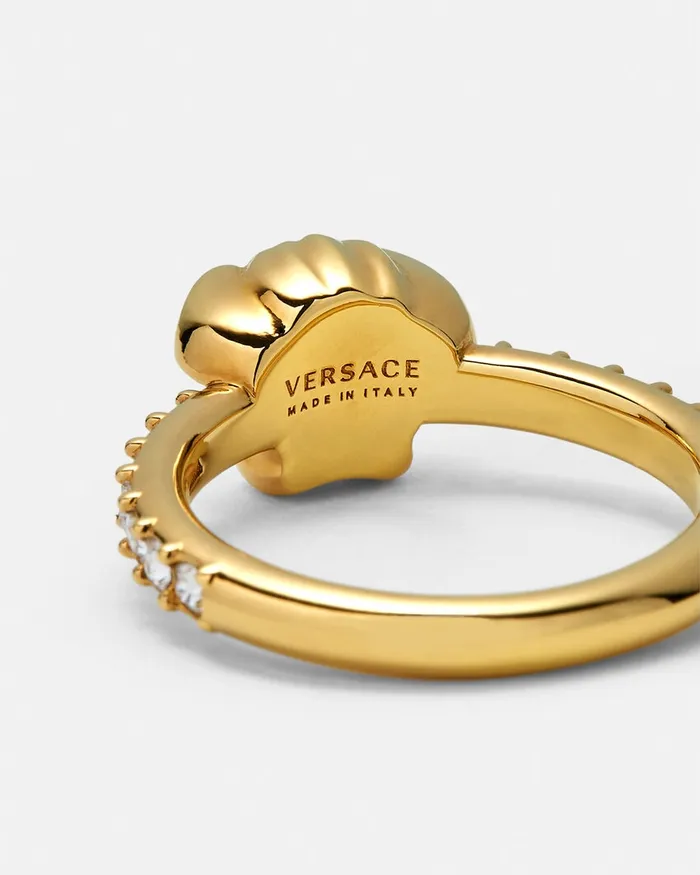 Rings Women Versace Crystal La Medusa Ring Gold
