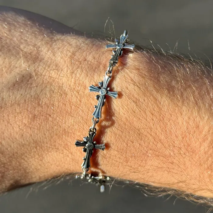Ripndip Chrome Cross Bracelet Silver Accessories