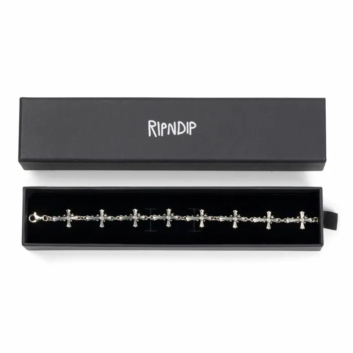 Ripndip Chrome Cross Bracelet Silver Accessories