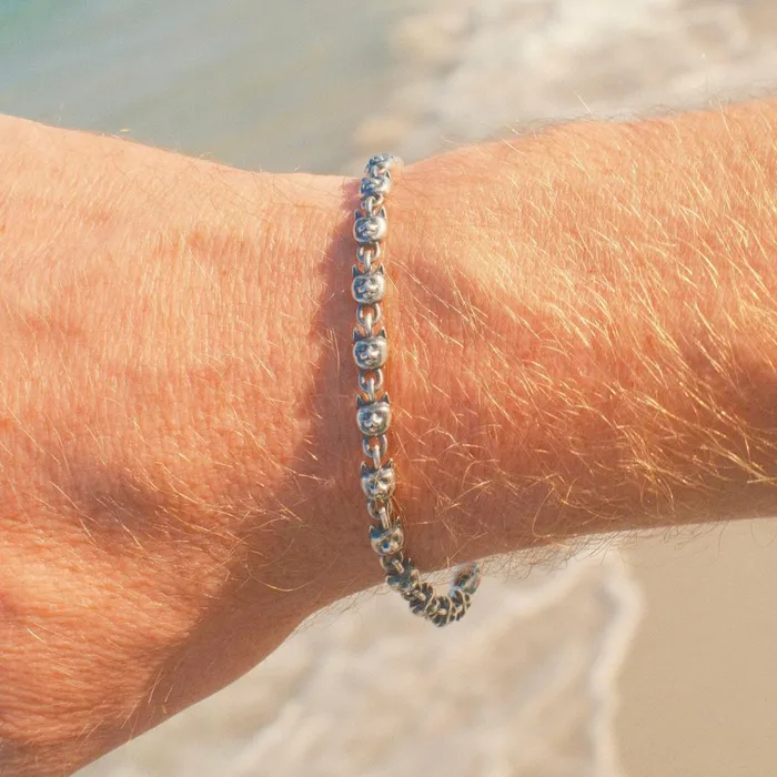 Ripndip Chrome Kitty Bracelet Silver Accessories Ripndip Chrome Kitty Bracelet Silver Accessories
