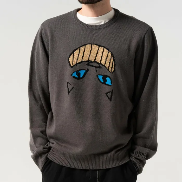 Ripndip Joaquin Knit Sweater Charcoal Knits Sweaters Ripndip Joaquin Knit Sweater Charcoal Knits Sweaters