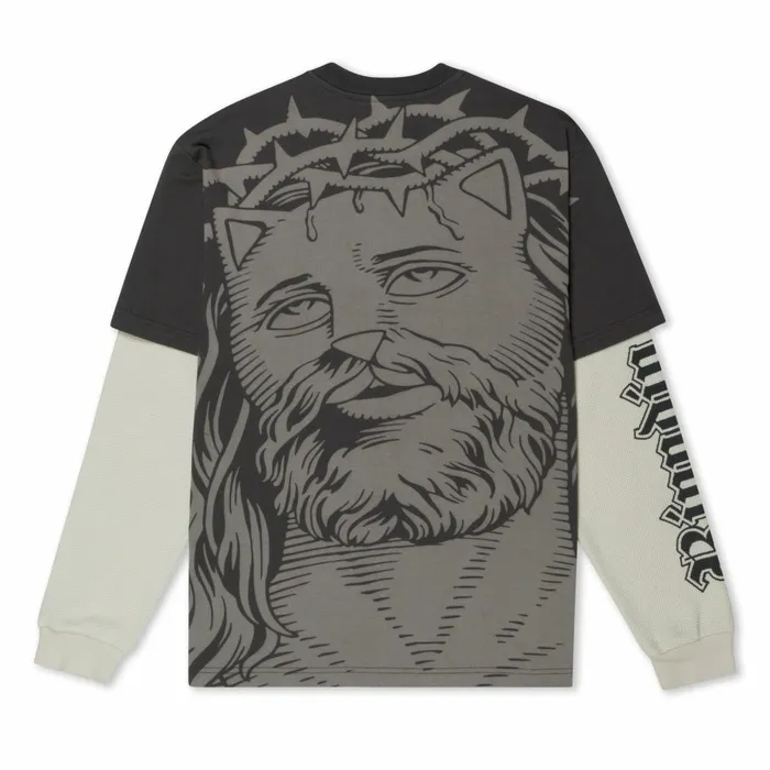 Ripndip Lord Savior Double Long Sleeve Tee Dark Charcoal Long Sleeve Tees