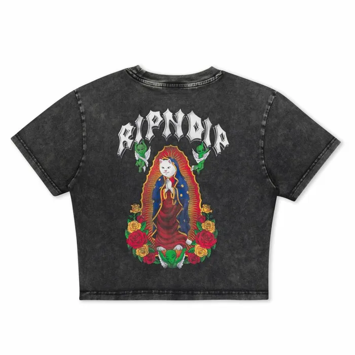 Ripndip Mother Nerm Cropped Baby Tee Black Wash Short Sleeve Tees