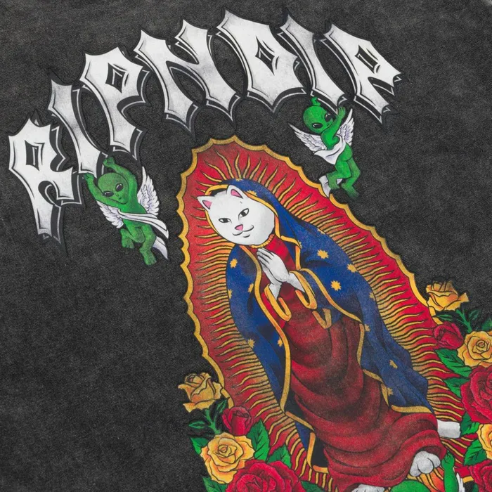 Ripndip Mother Nerm Cropped Baby Tee Black Wash Short Sleeve Tees Ripndip Mother Nerm Cropped Baby Tee Black Wash Short Sleeve Tees
