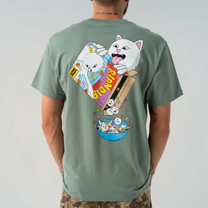 Ripndip Nerm Os Tee Dusty Sage Short Sleeve Tees Ripndip Nerm Os Tee Dusty Sage Short Sleeve Tees
