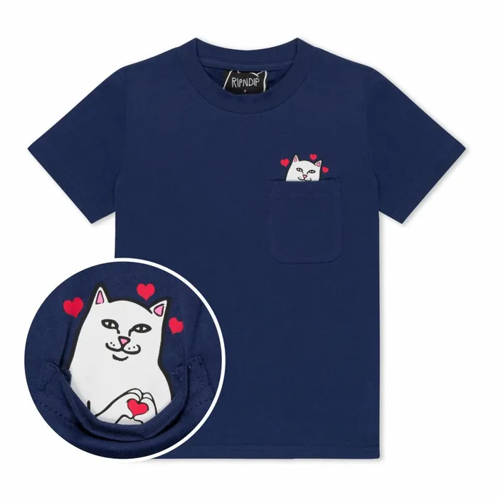 Ripndip Nermal Loves Kid Pocket Tee Navy Short Sleeve Tees