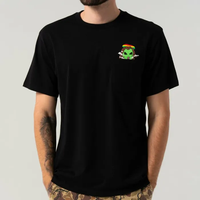 Ripndip Smoking Rasta Alien Pocket Tee Black Short Sleeve Tees Ripndip Smoking Rasta Alien Pocket Tee Black Short Sleeve Tees