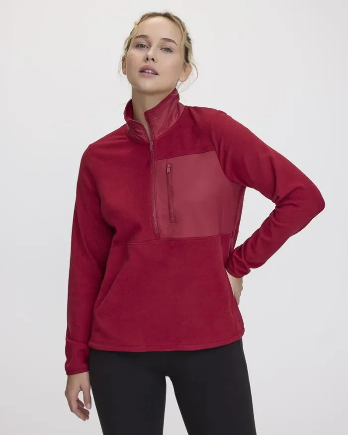 RWandCO Activewear Polar Fleece HalfZip Jacket 8211 Hyba 124 Regular 124 Reitmans Rhubarb 8211 Women RWandCO Activewear Polar Fleece HalfZip Jacket 8211 Hyba 124 Regular 124 Reitmans Rhubarb 8211 Women