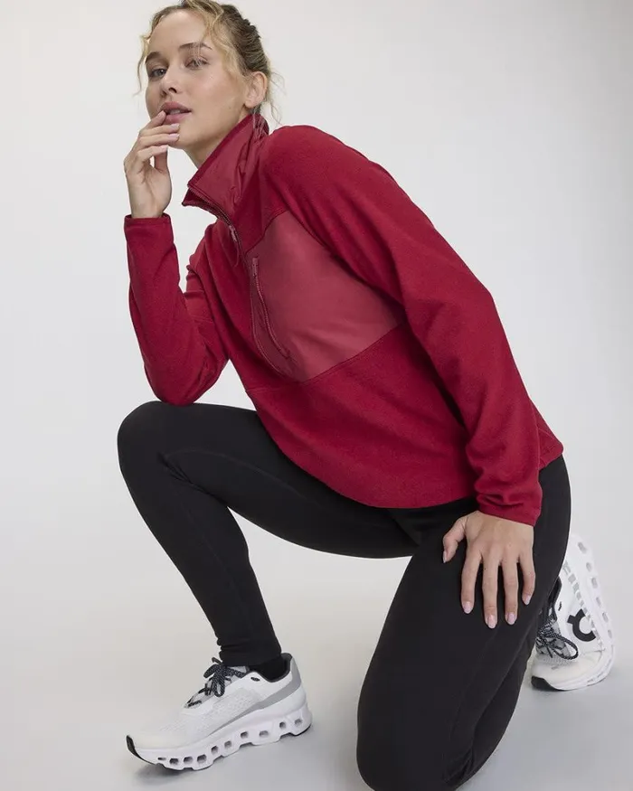 RWandCO Activewear Polar Fleece HalfZip Jacket 8211 Hyba 124 Regular 124 Reitmans Rhubarb 8211 Women RWandCO Activewear Polar Fleece HalfZip Jacket 8211 Hyba 124 Regular 124 Reitmans Rhubarb 8211 Women
