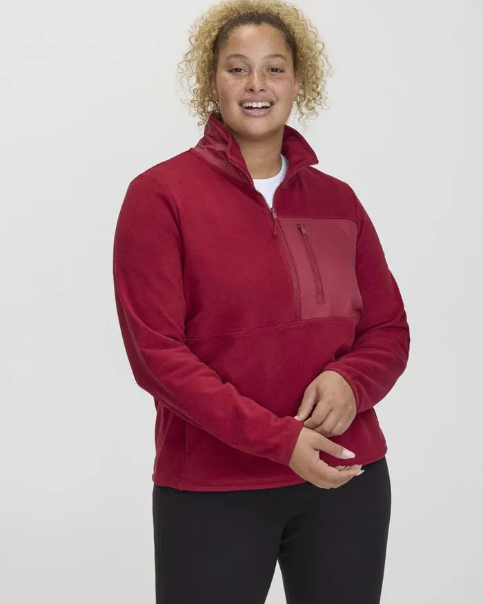 RWandCO Activewear Polar Fleece HalfZip Jacket 8211 Hyba 124 Regular 124 Reitmans Rhubarb 8211 Women RWandCO Activewear Polar Fleece HalfZip Jacket 8211 Hyba 124 Regular 124 Reitmans Rhubarb 8211 Women