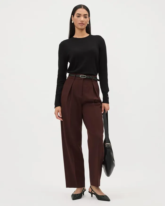 RWandCO Barrel Leg ViscoseBlend HighRise Barrel Pant Decadent Chocolate 8211 Women RWandCO Barrel Leg ViscoseBlend HighRise Barrel Pant Decadent Chocolate 8211 Women