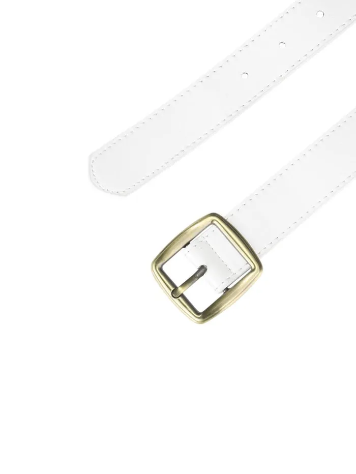 RWandCO Belts Allegra K Faux Leather Waist Pin Buckle Belt White 8211 Women RWandCO Belts Allegra K Faux Leather Waist Pin Buckle Belt White 8211 Women